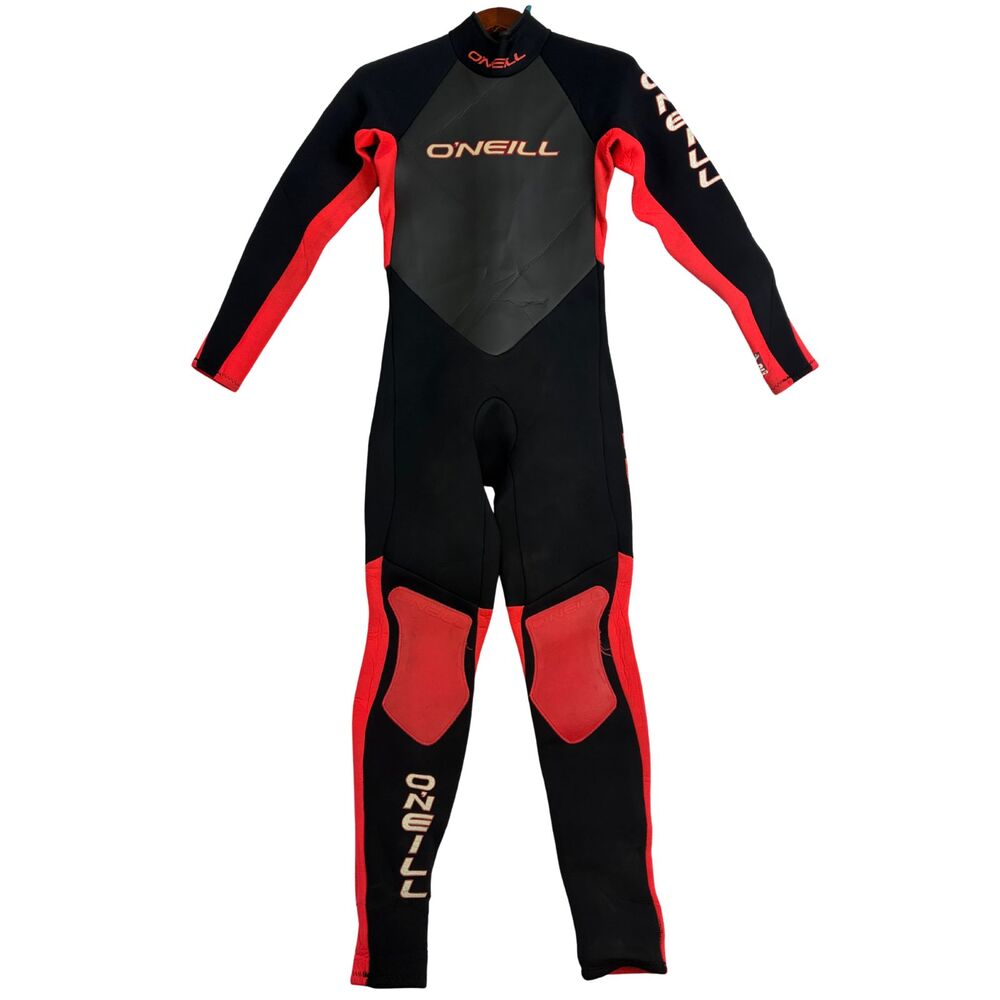 O'Neill Reactor Wetsuit Mens M Black Red Full Length Back Zip Surf Diving